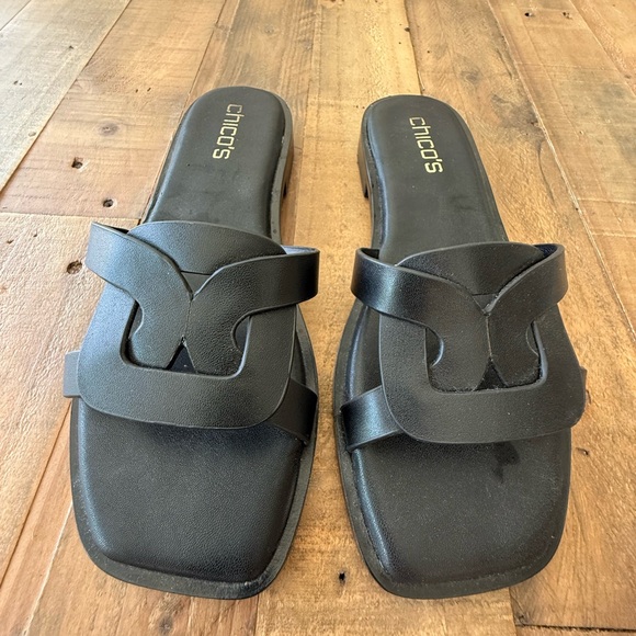 Chico's Shoes - Chico's Ilaria Black Slide Sandals Size 7